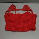 WDIRARA Women's Cut Out Lace Crop Bustier Corset Tank Top Sexy Going Out Party Club Tops Red Solid Medium