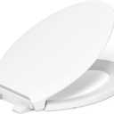 KOHLER 4734-RL-0 Rutledge ReadyLatch Soft Close Elongated Toilet Seat, Quiet-Close Lid Grip-Tight Bumpers, Installation Hardware, Home Essentials, White