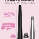 Farery Tapered Curling Wand for Long Hair, 3/4-1 1/4" Conical Curling Wand with 7.3" Extra Long Barrel, Tourmaline Ceramic Curling Iron for Beach Waves & Defined Curls, Dual Voltage, Glove Included