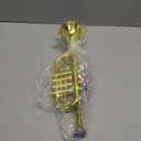 Lewtemi Gold Trumpet Musical Instruments Toy for Kid Toddler Fake Plastic Preschool Music Toy Gift Non-Professional Wind Instrument Early Educational Teaching Songs Gifts for Toddlers Children