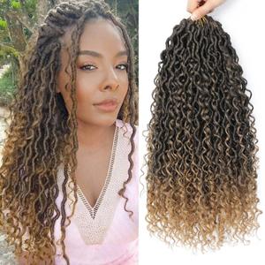 Col Bling Goddess Locs Crochet Hair 18 Inch 8 Packs Faux Locs Crochet Hair for Women Pre Looped River Locs Crochet with Curly Ends (18 Inch 8 Packs, #T27)