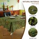 Rectangle Waterproof Tablecloth Linen Textured Table Cloth,Stain and Wrinkle Resistant Washable Fabric Table Cover for Dining, Party, Camping and Outdoor, 52 x 70 Inch, Green Grass