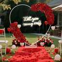 Breling Large Will You Marry Me Me? Neon Sign Backdrop Wedding Proposal Decorations for Outdoor Proposal Tapestry Will You Marry Me Sign for Engagement Party Decorations
