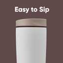 Owala SmoothSip Slider Insulated Stainless Steel Coffee Tumbler, Reusable Iced Coffee Cup, Hot Coffee Travel Mug, BPA Free 20 oz, Vanilla Bean
