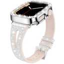 Goton for Apple Watch Series 9/8/7 41mm Bling Silicone Band with Lightweight Glitter Bumper Case, Soft & Breathable Thin Strap + Cover for Women
