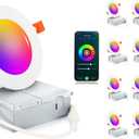 CLOUDY BAY [12 Pack] 4inch Smart WiFi LED Recessed Lighting,RGBCW Color Changing, Compatible with Alexa and Google Home Assistant, No Hub Required,10W 650LM, 2700K-6500K,CRI90+ Wet Location,12 Pack