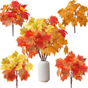 Sggvecsy 8 Pcs Artificial Maple Leaves Stems Autumn Fake Branches Faux Fall Foliage Leaves for Indoor Outdoor Home Table Centerpieces Thanksgiving Decoration Sggvecsy 8 Pcs Artificial Maple Leaves Stems Autumn Fake Branches Faux Fall Foliage Leaves for Indoor Outdoor Home Table Centerpieces Thanksgiving Decoration