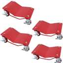 KYBOLT Car Dolly [Set of 4 with 6000 lbs] Capacity, Carbon Steel Heavy Duty Car Mover Wheel Dollies with Antiskid Plate & 360 Degree Rotatable Wheel, 16"*13", Red