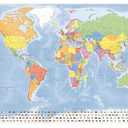 Giant World Map in spanish language (39 X 55) with full lamination (Mapa del mundo en español), wall map