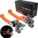 JFG RACING Dirt Bike Foldable Clutch Brake Levers,CNC Breakaway Levers for 125 150 250 300 350 450 500 SX XC EXC SXF EXCF XCW XCF TPI XCFW SMR-Orange