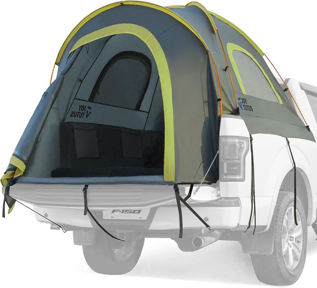 JOYTUTUS Pickup Truck Tent 5ft 2.0, Waterproof PU2000mm Double Layer for 2 Person, Portable Truck Bed Tent with Rainfly, Green, Aluminum Pole JOYTUTUS Pickup Truck Tent 5ft 2.0, Waterproof PU2000mm Double Layer for 2 Person, Portable Truck Bed Tent with Rainfly, Green, Aluminum Pole