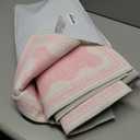 GarveeHome Scalloped 3x5 Washable Rug Non-Slip Low-Pile Indoor Rugs for Entryway Solid Pink Modern Minimalism Carpet for Bedroom Living Room Kitchen Bathroom Indoor Mat