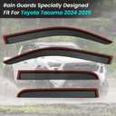 Tape-On Rain Guards for Tacoma 2024 2025 2026+, Side Window Deflectors Window Visor Rain Guards Vent Guard Shade Deflectors Compatible with Toyota Tacoma Accessories 2024+