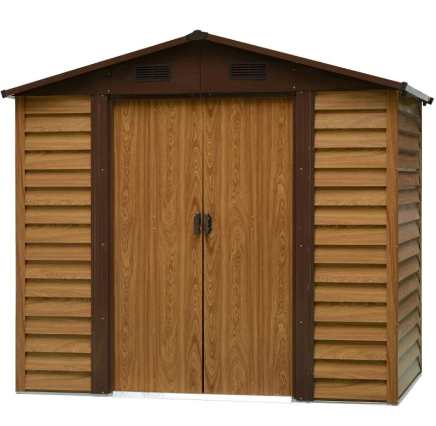 Natural Garden Shed With Sliding Doors GS1 Size: 8x15ft Color: Brown