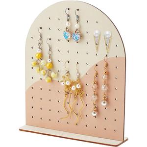 PH PandaHall Wood Earring Display Stands, 106 Holes Earring Holder Organizer Arch-shape Stud Earring Holder 2 Tones Jewelry Rack for Personal Usage Retail Trade Craft Show Exhibition