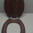 Angel Shield Elongated Wood Toilet Seat with Quiet Close,Easy Clean,Quick-Release Hinges(Elongated,Dark Walnut) (Elongated-18.5")