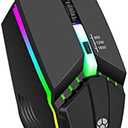 Guiheng Wired Gaming Mouse, Optical USB Mice for Laptop/Desktop, 800 to 1600 and RGB Light, Ergonomic with 4 Programmable Buttons for Computer Windows 7/8/10/XP Vista Linux Chromebook PC