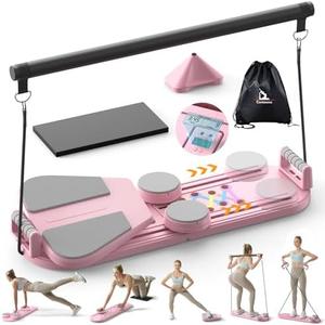 Canlanmu Pilates Board,Multifunctional Rebound Abdominal Board,Foldable Pilates Reformer Set, Ab Core Trainer Machine,Ab Exercise Board,Abs Workout Equipment for Women Home Gym Equipment