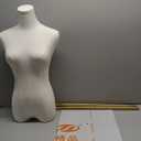 (JF-M1WL+BS-05BK), White Linen Cover Male Body Form with Black Rectangle Metal Base