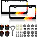 License Plate for Tri-Color 3 Color Yellow Orange Red Premium Black Steel License Plate Holder Compatible All Vehicle License Plate for Toyota Tacom,for 4Runer Tundr Rav car Accessories