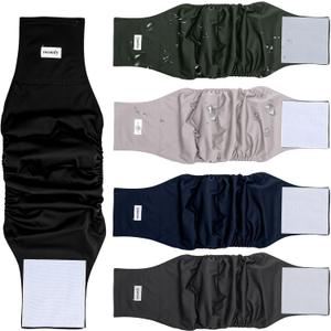 Belly Bands for Male Dogs Diapers(5 Pack),Premium Washable Reusable Medium Dog Belly Wrap Leakproof Doggie Diapers,L