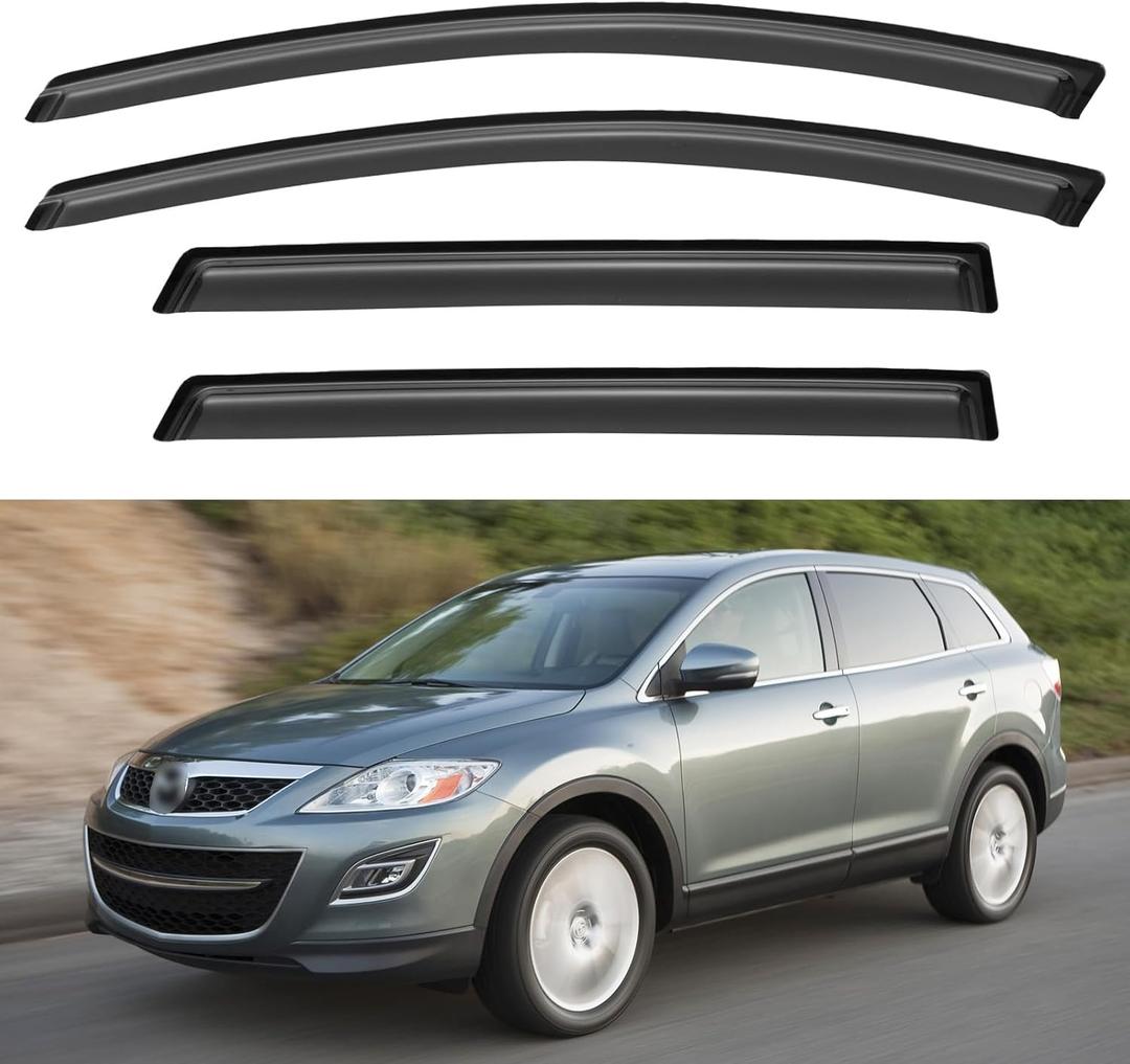 Window Visors Rain Guards Shield for 2007-2015 Mazda CX-9, Out-Channel Window Vent Wind Deflectors Visors Shades for 07-15 Mazda CX9 CX 9