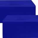 HolidayIdeas Fitted Royal Blue Table Covers - 96 x 30 Inch - 2 Pack Rectangle Tablecloths for 8 Foot Tables, Polyester Fabric Tablecloth for Parties, Trade Show, Farmers Market