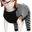 Kuoser Dog Recovery Suit for Back Legs,Soft Dog Surgery Suit with Sleeves to Stop Licking,Dogs Recovery Sleeve Elbow Protector Pet Surgical Onesie for Abdominal Wounds Dogs Cone Alternative,Black M