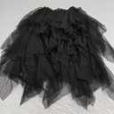 Tulle Skirts for Women Mesh Tiered Layered Tutu Skirt, High Low Elastic Waist Party Midi Tulle Skirt, Size 2