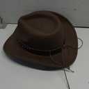 Cowboy Hat for Men and Women Cowboy Hat with Soft Felt Wide Brim Brown Cowboy Hats for Men and Women Perfect for Cowboy Outfit Outdoor Activities 57cm