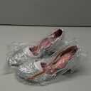 iCKER Womens Latin Dance Shoes Heeled Ballroom Salsa Tango Party Sequin Dance Shoes (7, Silver-rubber Sole)