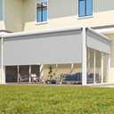 Integrated Outdoor Roller Shades 6'W x 6'H Assembly Free, Cordless Outdoor Patio Roller Blinds with 420GSM Upgraded Fabric for 95% UV Blockout, Sun Shades Outdoor Patio for Porch, Gazebo, Balcony