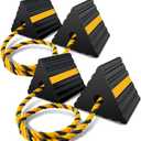 ROBLOCK Rubber Wheel Chocks for RV Trailer Camper Truck Car Aircraft Boat, Versatile Rubber Chocks Block Stopper for Tire with Reflective Strips, Utility RV Accessories, 2pair/4pack