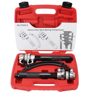 BILITOOLS 2-Piece Coil Spring Compressor Tool Heavy Duty Macpherson Strut Spring Compression Set with Safety Jaws and Holder, Max Load.2645LB