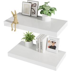 LitaEtherFloating Shelves Set of 2 for Wall, Bathroom Shelves Wall Mounted for Living Room Kitchen, Bedroom, Bathroom Storage Over Toilet, Home Decor (11.4" D x 23.6" W x 2" H)