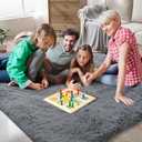 Shag Area Rugs for Bedroom Living Room,5X8 Ultra Soft Fluffy Area Rugs for Dorm, Indoor Carpet Nursery Rugs for Kids Room Home Decor,Dark Grey