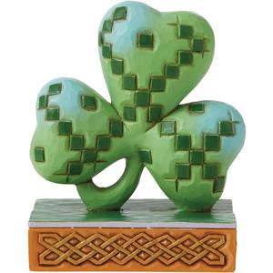 Enesco Jim Shore Heartwood Creek Irish Knot Shamrock Miniature Figurine, 3.5 Inch, Multicolor