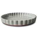 MORA Ceramic Tart Pan, 9.5 Inch Large Porcelain Baking Dish for Tarts, Quiche, Pie, Flan etc. Fluted Ruffled Edge, Oven, Microwave, Freezer, and Dishwasher safe - Great Gift For Bakers - Earl Grey
