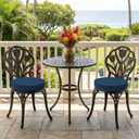 Outdoor Round Chair Cushions 15 Inch, Set of 2, Navy Blue, Dia. 15" 2 Pack