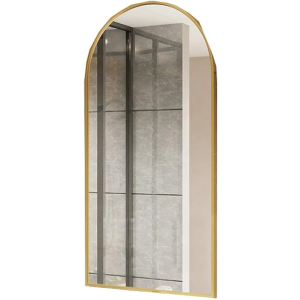 Bathroom Mirror, Modern Wall Mounted Framed Bathroom, Hotel Long Arched Semi-Circular Mirror, Oval Shaped Artistic Bathroom Mirror,Gold, 29.5" x 70.5"