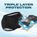 Reusable Adult Swim Diaper Special Needs, Incontinence Plastic Pants Cloth Diaper Cover, Waterproof Training Rubber Underwear（Black, 2XL
