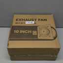 HG Power 10 Inch Exhaust Fan with Speed Controller, 988 CFM Kitchen Exhaust Fan with Damper, Metal Extractor Fan for Window, Attic, Ceiling, Basement Ventilation (Black)