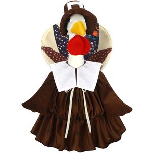 Suzile Thanksgiving Goose Outfit Dresses Clothes for 23" High Cement or Plastic Porch Goose Costume for Yard Lawn Outdoor Garden Patio Statue Xmas Santa Holiday Decor
