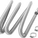 1 inch Stainless Steel Exhaust Hose, 118.1" Flexible Exhaust Pipe,Diesel Heater Flexible Exhaust Tubing with 2 Hose Clamps Generator Exhaust Hose Parking Air Heater Fuel Tank Diesel Gas