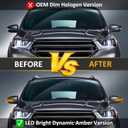 D-Lumina LED Mirror Lights Sequential Amber Compatible with 2013-2018 Fo-rd Kuga Escape Ecosports, 2012-2018 Focus, 2013-2017 C-Max, Smoked Lens Side Mirror Turn Signal Light Side Marker Blinker