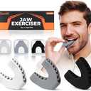 Premium Jaw Exerciser for Men & Women | 3 Resistance Levels, Silicone Jaw Trainer | Strengthen Jaw, Face & Neck Muscles, Reduce Stress & Cravings, Enhance Jawline & Chewing Power, 2 Pcs