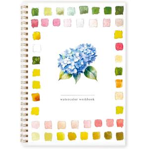 Flowers Watercolor Workbook Beginner Friendly Sketched Illustrations, Lay Flat Spiral Pages Watercolor Paper