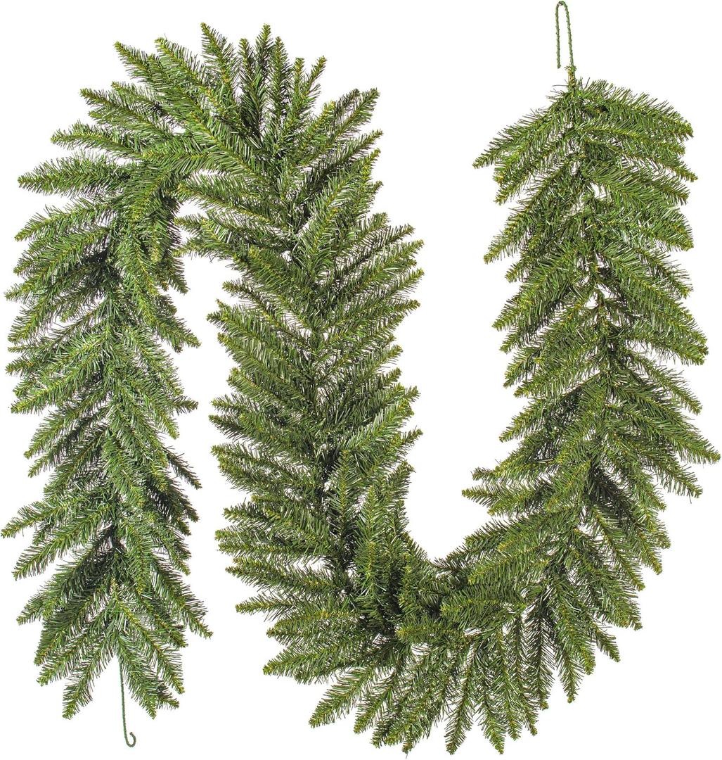Vickerman 9' Camdon Fir Artificial Christmas Garland - Unlit - Faux Holiday Garland - Indoor Seasonal Home Decor - Reliable and Durable - Realistic Garland for Mantle or Staircase