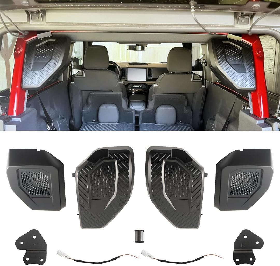 Rear Speaker Pods Compatible with Ford Bronco 2021 2022 2023 2024 2025 4-Door 6.5" Pods for Bronco Accessories(Not fit Bronco Sport)