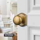 Door Knobs Interior, Classic Decorative Antique Brass Passage Door Knob Perfect for Bedroom or Bathroom Doors, Durable Stylish Hardware for Indoor Use- 1 Pack